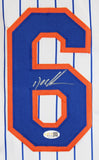 Dwight Doc Gooden Signed New York Mets 1986 Pinstriped Jersey (JSA) W.S. Champs