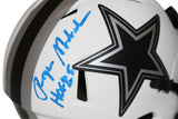Roger Staubach Autographed Cowboys Lunar Mini Helmet HOF 85 Beckett 36157