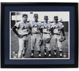 Seaver, Gentry, Koosman & Ryan Signed New York Mets Framed 16x20 B&W Photo -Insc