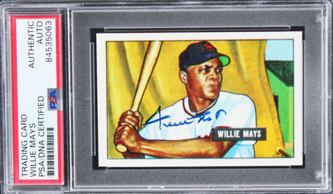 Giants Willie Mays Signed 1986 CCC #305 Reprint Card LE #159/1951 PSA Slabbed