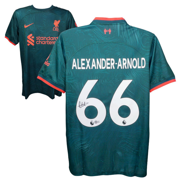 Trent Alexander Arnold Signed Liverpool Away Soccer Jersey #66 with Beckett COA