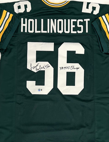 Packers SB Champ LAMONT HOLLINQUEST Signed Custom Replica Green Jersey AUTO BAS