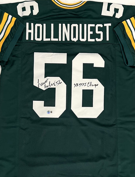 Packers SB Champ LAMONT HOLLINQUEST Signed Custom Replica Green Jersey AUTO BAS
