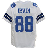 Michael Irvin Autographed/Signed Pro Style White XL Jersey Beckett Witness 51784