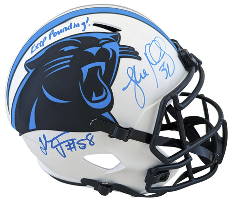 Panthers Luke Kuechly & Thomas Davis Signed Lunar F/S Speed Rep Helmet BAS Wit