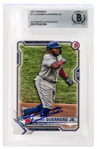 Vladimir Guerrero Jr. Signed Blue Jays 2021 Bowman Trading Card #73 - (Beckett)
