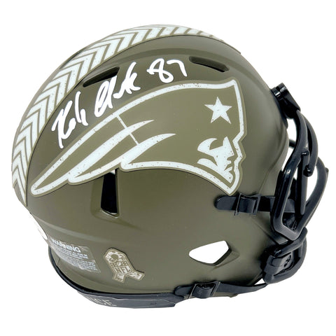 Rob Gronkowski Patriots Signed Riddell Salute to Service Mini Helmet JSA