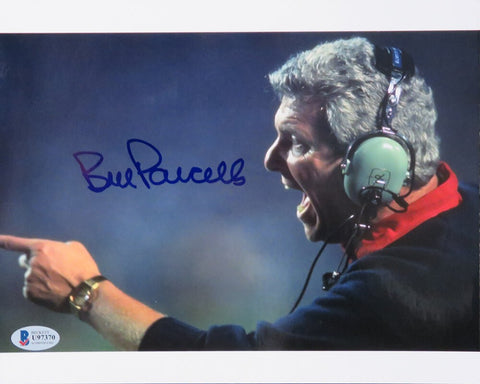 Bill Parcells Signed New York Giants Coaching 8x10 Photo - Beckett COA