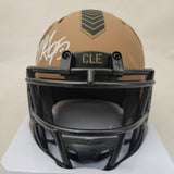 MYLES GARRETT SIGNED CLEVELAND BROWNS STS 2 SPEED MINI HELMET BECKETT QR