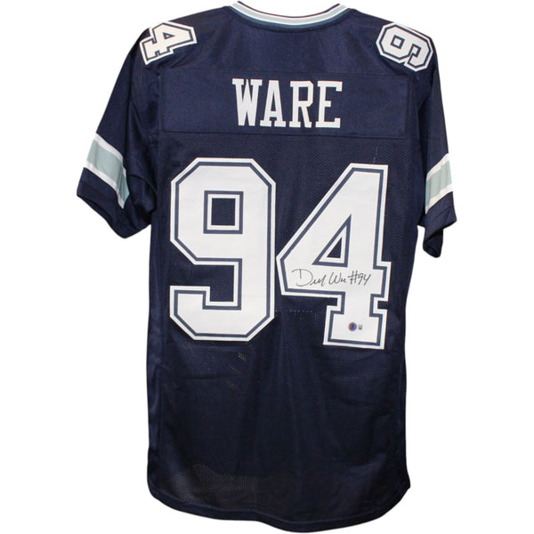 Demarcus Ware Autographed/Signed Pro Style Blue XL Jersey Beckett Witness 51838
