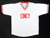 Barry Larkin Signed Cincinnati Reds City Connect Custom White Jersey (Beckett)