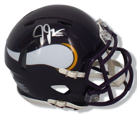 Justin Jefferson Autographed Minnesota Vikings Throwback Mini Speed Helmet JSA