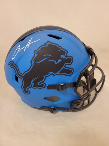 AIDAN HUTCHINSON SIGNED DETROIT LIONS F/S RAVE SPEED REPLICA HELMET BECKETT