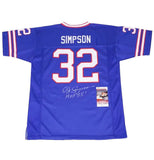 OJ Simpson Signed Buffalo Bills Football Jersey Inscribed H.O.F 85 with JSA