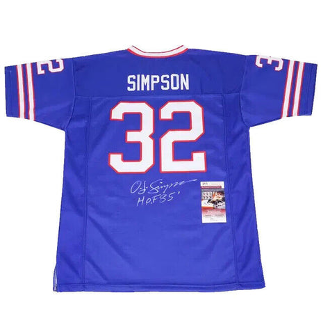 OJ Simpson Signed Buffalo Bills Football Jersey Inscribed H.O.F 85 with JSA