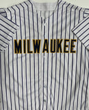 Brewers Catcher WILLIAM CONTRERAS Signed Custom Replica Pinstripe Jersey AUTO