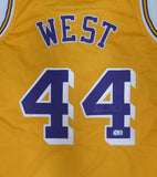 Los Angeles Lakers Jerry West Autographed Yellow Jersey Beckett BAS QR #BP45966