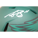 AJ Brown Autographed Philadelphia Eagles Rave Mini Helmet Beckett Witness 54026