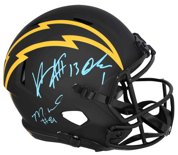 KEENAN ALLEN MIKE WILLIAMS QUENTIN JOHNSTON SIGNED CHARGERS F/S ECLIPSE HELMET