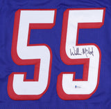 Willie McGinest Signed New England Patriots Jersey (Beckett) 3xSuper Bowl Champ