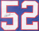 Pepper Johnson Signed New York Giants Jersey (JSA) 2xSuper Bowl Champion LB