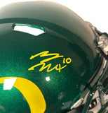 Bo Nix Autographed Oregon Ducks Dark Green Pro Helmet BAS COA