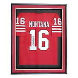 Joe Montana San Francisco Signed Framed Red Football Jersey JSA