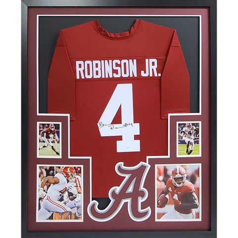 Brian Robinson Jr. Autographed Signed Framed Alabama Jersey JSA