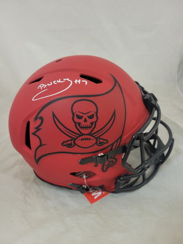 BUCKY IRVING SIGNED TAMPA BAY BUCCANEERS F/S RAVE SPEED AUTHENTIC HELMET BAS