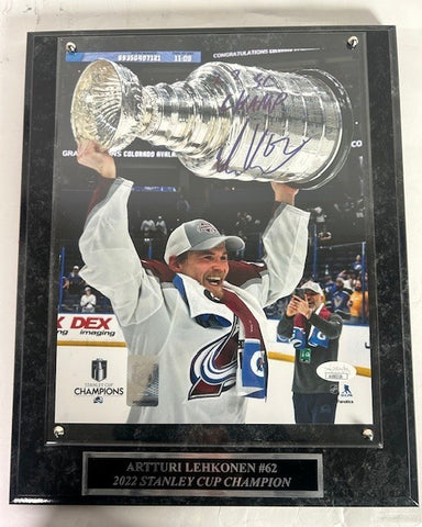 Artturi Lehkonen Colorado Avalanche Autographed 8x10 Photo with Plaque | JSA COA