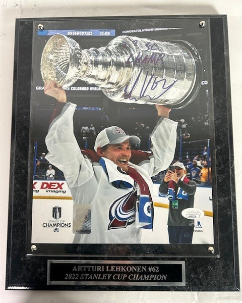 Artturi Lehkonen Colorado Avalanche Autographed 8x10 Photo with Plaque | JSA COA