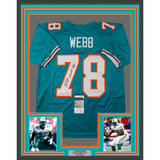 Framed Autographed/Signed Richmond Webb 33x42 Miami Teal Jersey JSA COA