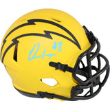 Omarion Hampton Autographed Los Angeles Chargers Rave Mini Helmet Beckett 51641