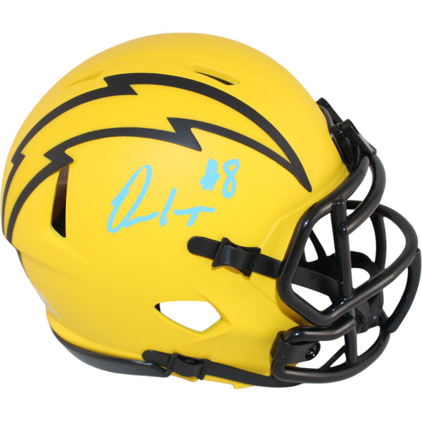 Omarion Hampton Autographed Los Angeles Chargers Rave Mini Helmet Beckett 51641