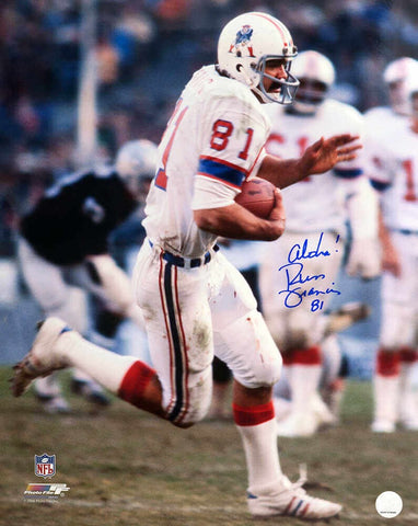 Russ Francis Signed Patriots White Jersey Action 16x20 Photo w/Aloha - (SS COA)