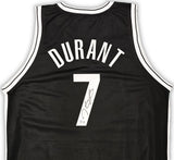 BROOKLYN NETS KEVIN DURANT AUTOGRAPHED BLACK JERSEY BECKETT BAS WITNESS 215772