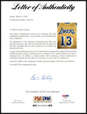 Lakers Wilt Chamberlain Autographed Framed Yellow Champion Jersey PSA/DNA