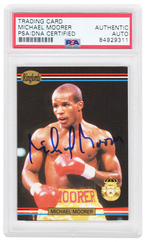 Michael Moorer Signed 1991 Ringlords Boxing Trading Card #14 -(PSA Encapsulated)