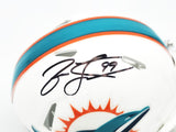 JASON TAYLOR AUTOGRAPHED DOLPHINS WHITE SPEED MINI HELMET BECKETT WITNESS 228817