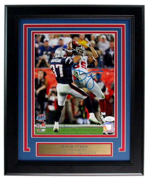 David Tyree Signed 8x10 Photo "The Catch" New York Giants Framed JSA 201611