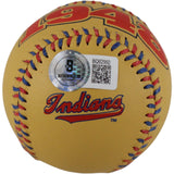 Bob Feller Autographed Cleveland Indians Baseball 1948 Champs HOF Beckett 51596