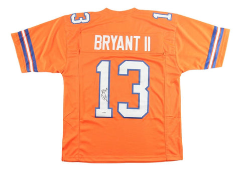 Pat Bryant Denver Signed Orange Football Jersey JSA QR Hologram