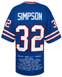 O.J. Simpson Signed Blue T/B Embroidered Stat Custom Football Jersey - (JSA COA)