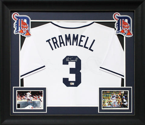 Alan Trammell Authentic Signed White Pro Style Framed Jersey BAS Witnessed