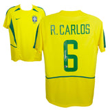 Roberto Carlos Signed Brazil Soccer Jersey #6 with Beckett Witness