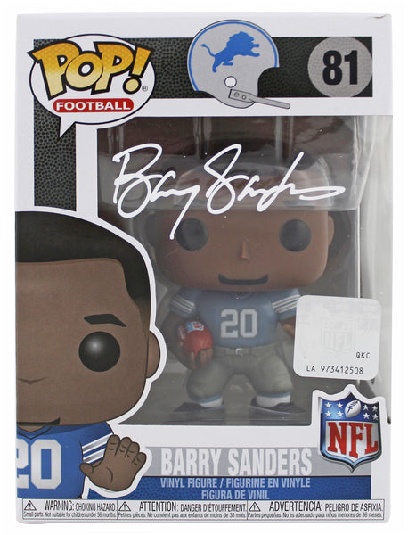 Lions Barry Sanders Authentic Signed #81 Funko Pop Vinyl Figure BAS Witnessed