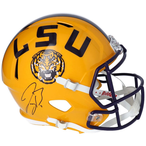 Joe Burrow Autographed LSU Tigers Yellow Full Size Speed Helmet Fanatics