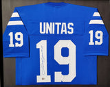 Indianapolis Colts Johnny Unitas Autographed Framed Blue Jersey Beckett #AB72734