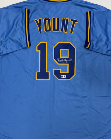 ROBIN YOUNT Signed Custom Blue Retro Jersey AUTO - Milwaukee Brewers - BAS
