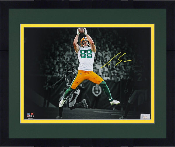 Framed Luke Musgrave Green Bay Packers Signed 11" x 14" Catch Spotlight Photo